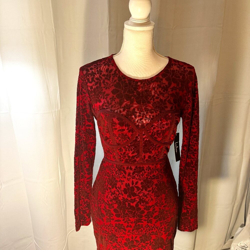LuLu's Cor-Set to Go Dress- Burgundy